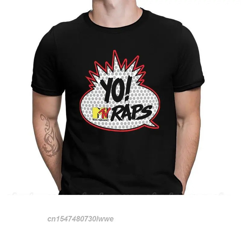 เสื้อยืดลายใหม่จาก Mtv Retro Music Station ลาย Yo Mtv Raps เสื้อคอกลมผ้าฝ้ายสำหรับผู้ชาย