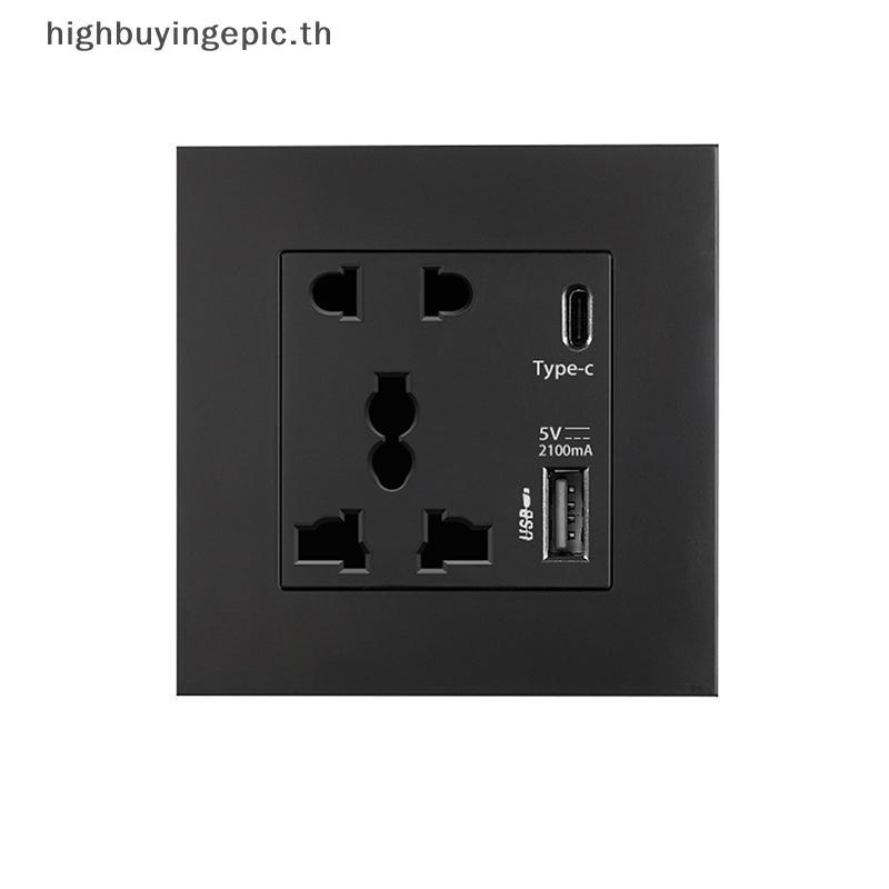 HETH แหล่งจ่ายไฟ 2100MA USB Soet International Panel 13A UK Wall Type C Interface HETH