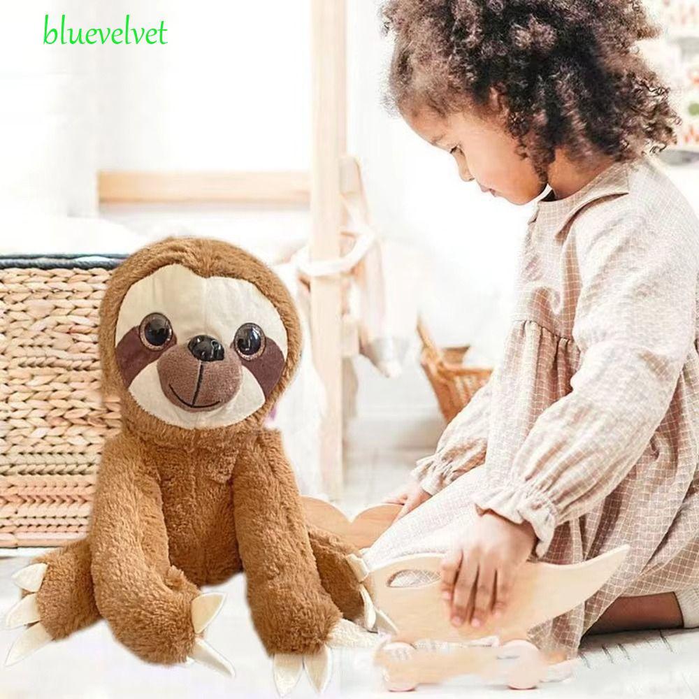 BLUEVELVET Sloth ของเล่นตุ๊กตา,ตุ๊กตาสัตว์ Big Eyes ตุ๊กตา Sloth,โยนหมอน 25 ซม.Comfort Cuddly จําลอง