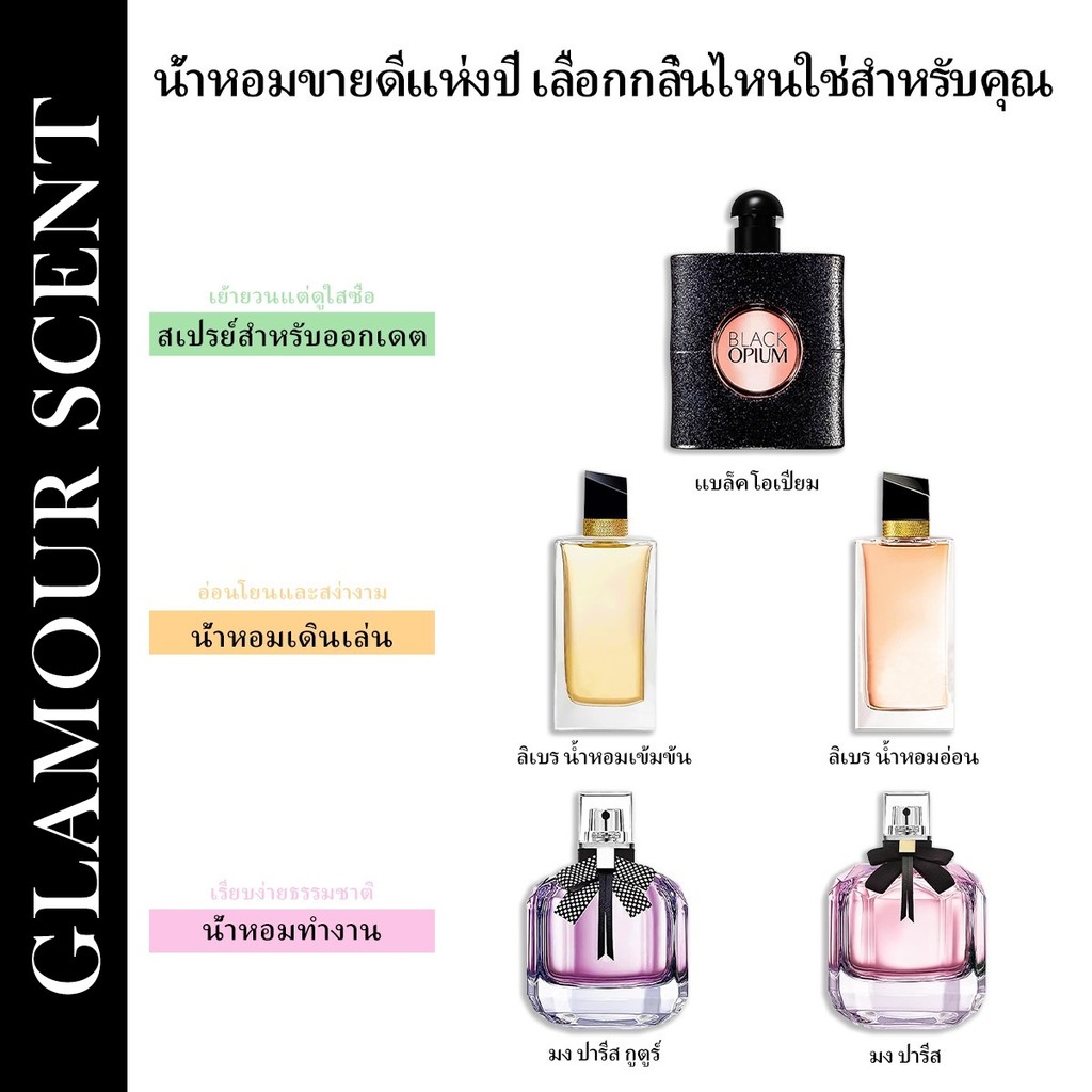 🔥น้ำหอมขายดี แท้💯 Black Opium & Libre & Mon Paris EDT/EDP 2ml/5ml/10ml  น้ําหอมผู้หญิง น้ำหอมยอดนิยม