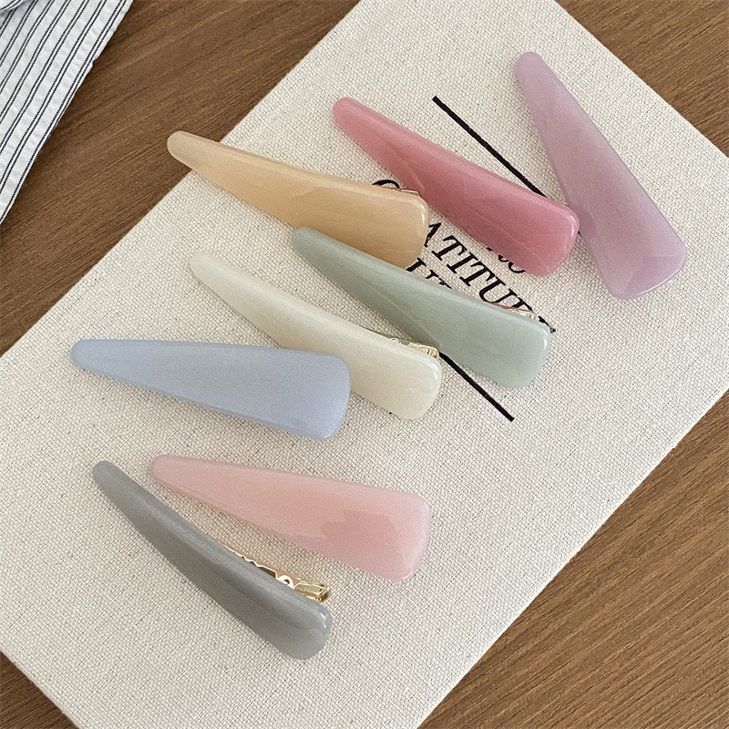 กิ๊บติดผมสามเหลี่ยมเกาหลี 8 สี Jelly Solid Sweet Side Hair Pins สําหรับผู้หญิง