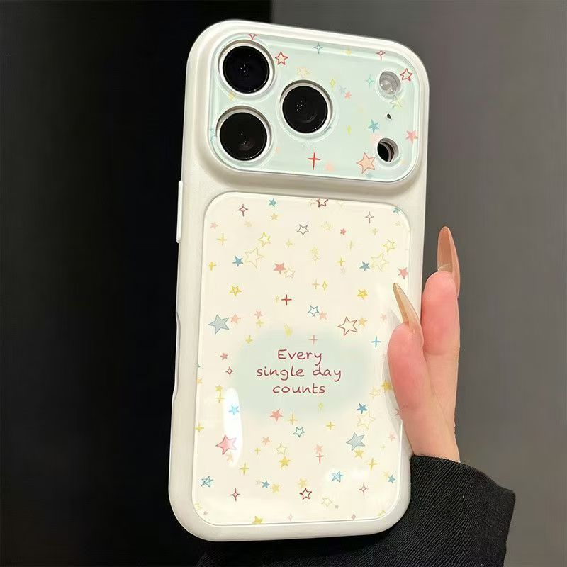 เคสโทรศัพท์หน้าต่างขนาดใหญ่เหมาะสําหรับ ไอโฟน 11 12 13 14 15 16 17 มือโปร สูงสุด สี ดาว ง่ายวัสดุซิลิโคนที่ไม่ซ้ํา