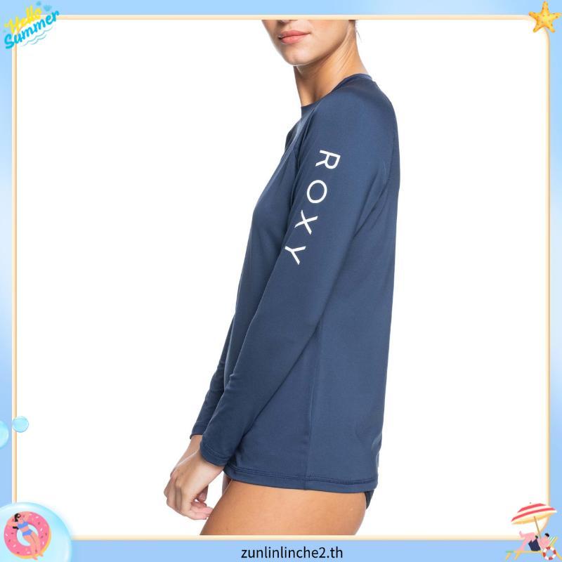 ใหม่ในเสื้อ Roxy Rashguard สําหรับผู้หญิงท่องเสื้อแขนยาว