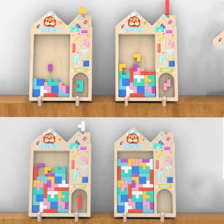BABY ของเล่นตัวต่อไม้ Tetris บล็อกไม้ จิ๊กซอว์ เกมสมดุล เสริมพัฒนาการเด็ก เล่นได้หลายแบบ