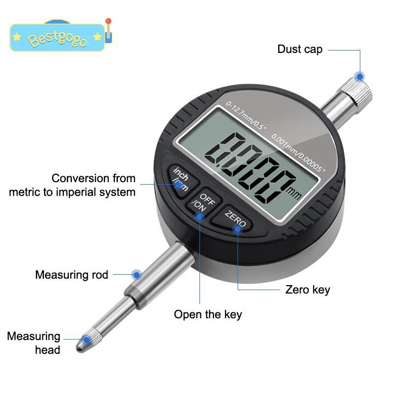[Bestgogo-t] 0-12.7 มม.0.01/0.001 มม.อิเล็กทรอนิกส์ Thiness Gauge หน้าจอ LCD ไมโครมิเตอร์ดิจิตอล Thiness Gauge เครื่องมือการวัดที่แม่นยํา