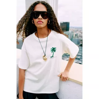 H&M(เอชแอนด์เอ็ม) เสื้อยืดโอเวอร์ไซส์พิมพ์ลาย ผู้หญิง 1341689_2
