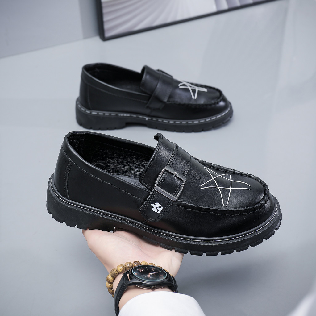 Kasut Lelaki, Gaya loafer Kulit, รองเท้าโลฟเฟอร์ Kasut Tapak Rata, Rekaan Bintang, penny loafer รองเ