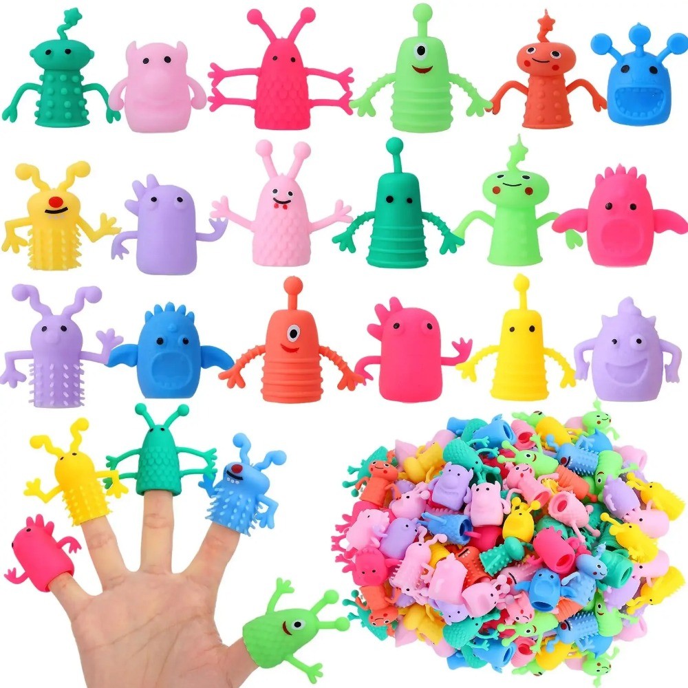 5/10PCS น่ารัก Monster Finger Topper ของเล่นยางนุ่มยืด Fidget สําหรับเด็กวันเกิด Party Favors แขกของขวัญ Goodies ของเล่น