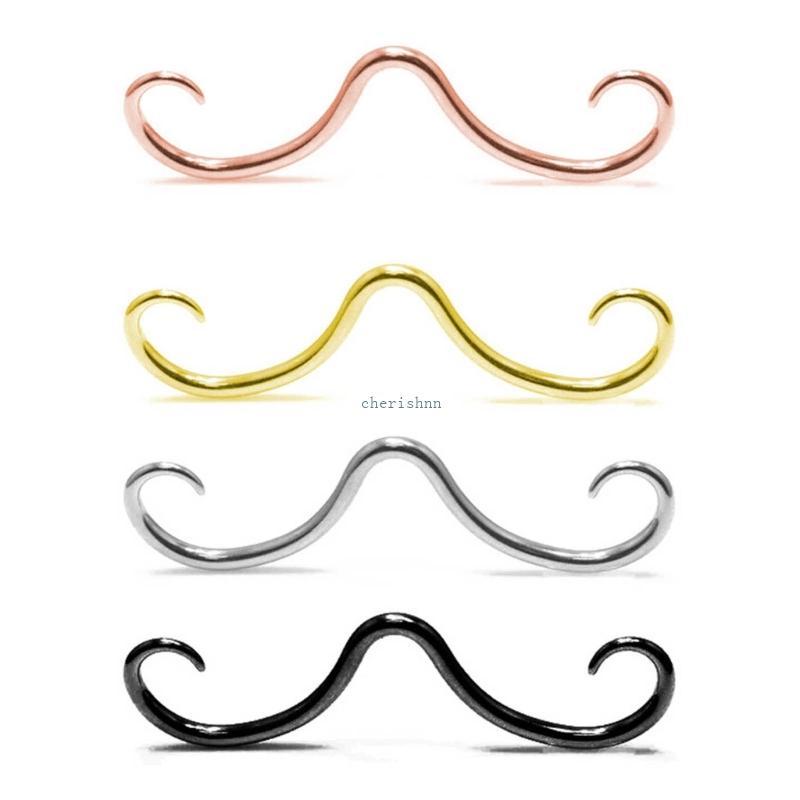 CH* สแตนเลส Mostache Septum เจาะแหวนจมูกเครื่องประดับเจาะร่างกาย Septum เจาะแขวนแฟชั่นสตั๊ดจมูก