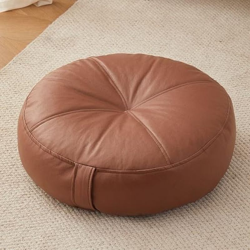Extra Thick Floor Cushion Booster Cushion,6" Thick Faux Leather Seat Pad Portable Meditation Cushion