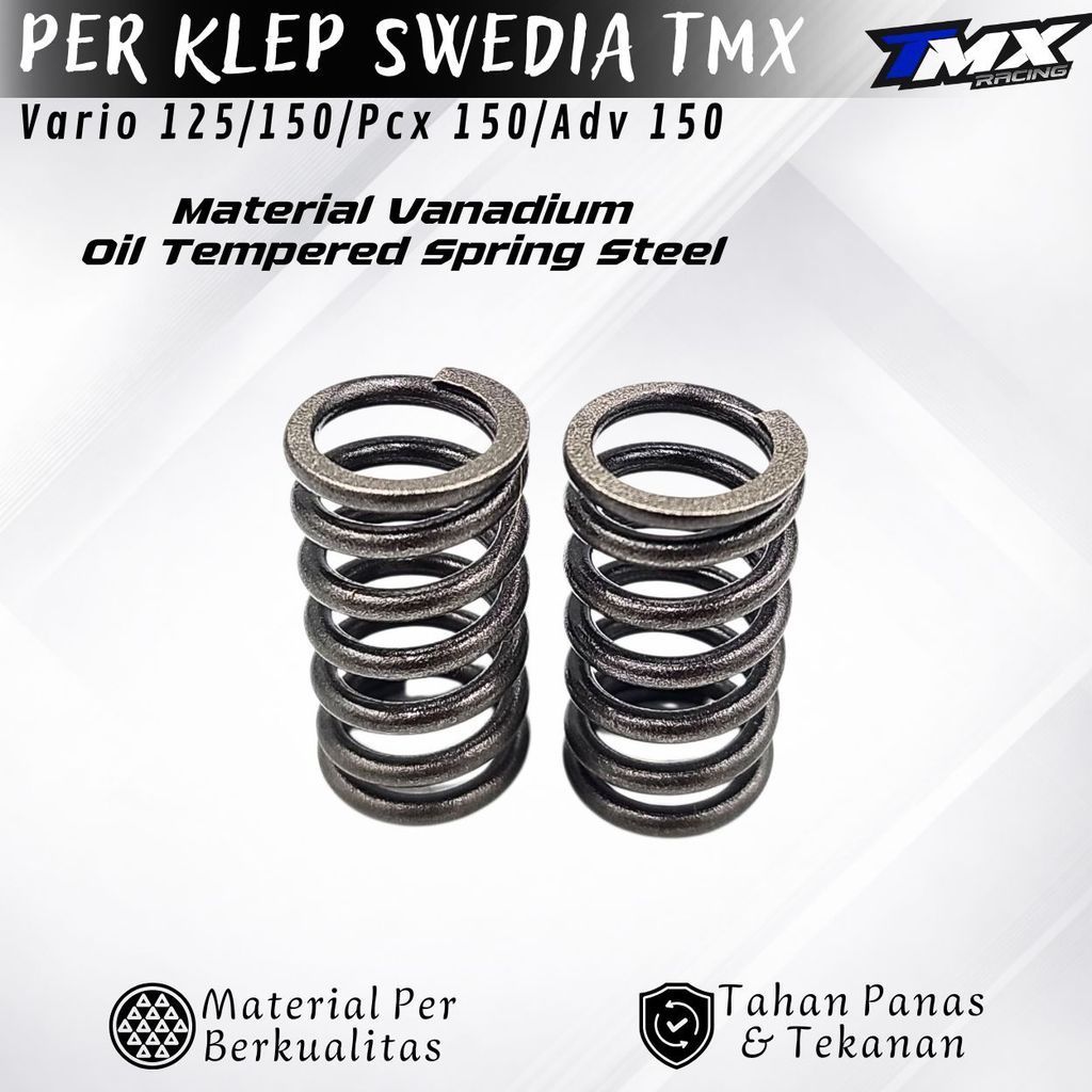 TMX SWEDISH VALVE VARIO 125 150 PCX 150 ADV 150 - VANADIUM OIL TEMPERED SPRING STEEL SPRING PIR VALV