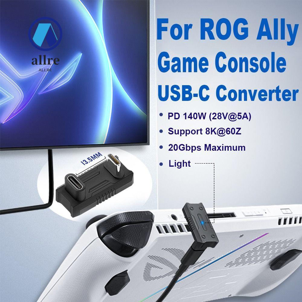 ALLRE USB Type-C Converter, 8K 60HZ 20Gbps OTG Adapter, Mini หญิงชาย U รูปร่าง PD 140W Quick Charge 