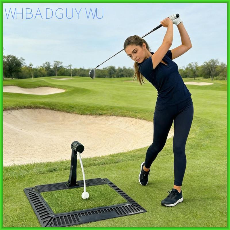[whbadguywu] Golf Swing Mat Impact Pad Non Slip Rubber Golf Training Mat Practice Aid สําหรับผู้เริ่
