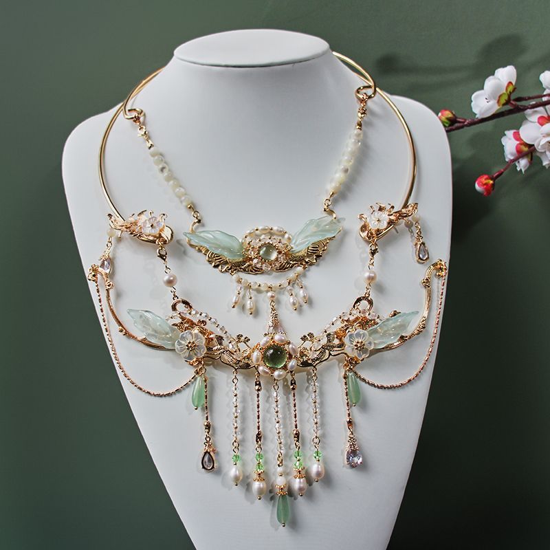 Huai Jinqi Original สไตล์โบราณ Mori สไตล์ Super Fairy Exotic สร้อยคอ Biluo All-Match Yingluo Collar 