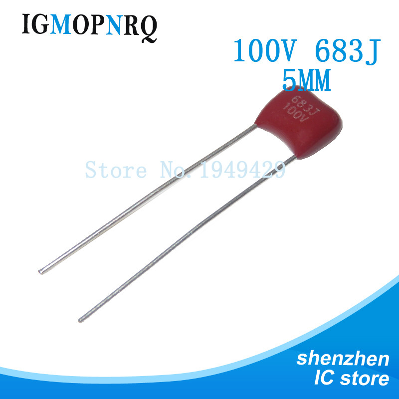 20PCS 100V683J 68NF 0.068UF Pitch 5 มม.100V 683J 683 CBB ตัวเก็บประจุฟิล์มโพรพิลีน