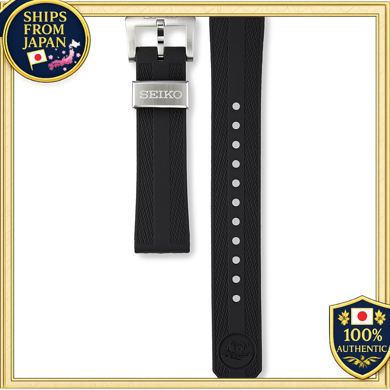 Seiko Watch Seiko Wristwatch Genuine Silicone Diver's Watch 20mm Band Width 18mm Buckle Width Black 