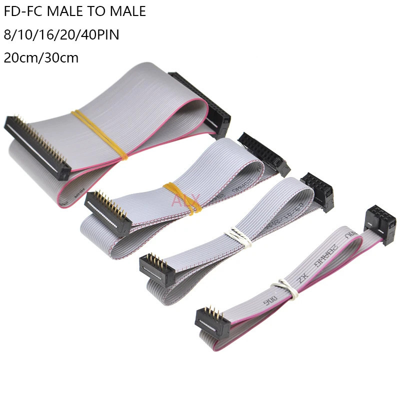 2PCS FC-FD DC4 2.54MM pitch ขั้วต่อชายหญิง 8/10/16/20/40 PIN 20 ซม.30 ซม.ริบบิ้นแบน DOWNLOAD สายเคเบ