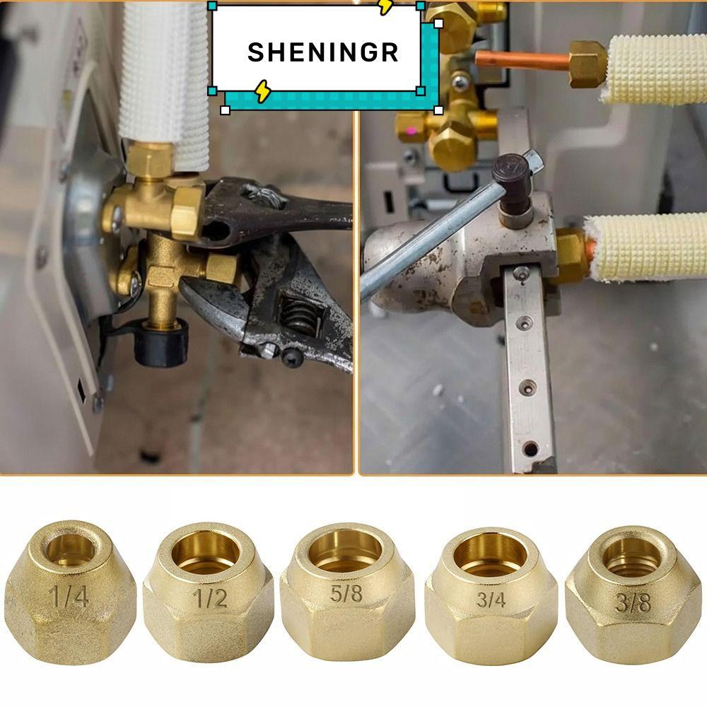 SHENING5R ทองเหลือง Flare Nut, 1/4 "3/8"1/2" Thicken Flare Tube อุปกรณ์, 5/16 "1/8" 3/4" ชิ้นส่วนเคร