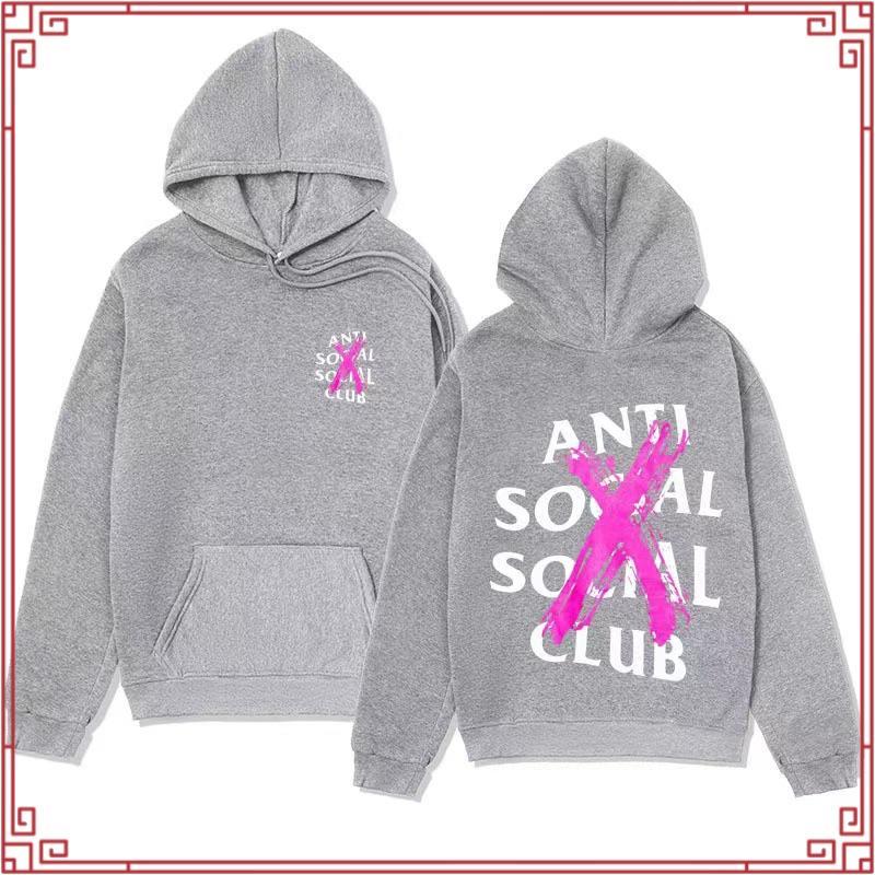 สีดําและสี Anti Social Club Hoodie / Mens Distro ASSC Hoodie / Anti Social Club distro Hoodie สําหรั