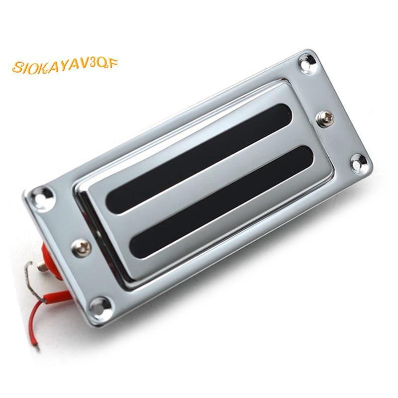 2 สาย 68X29MM มินิกีตาร์ไฟฟ้า Humbucker รถกระบะกรอบโลหะสําหรับ LP กีตาร์ Chrome, คอ