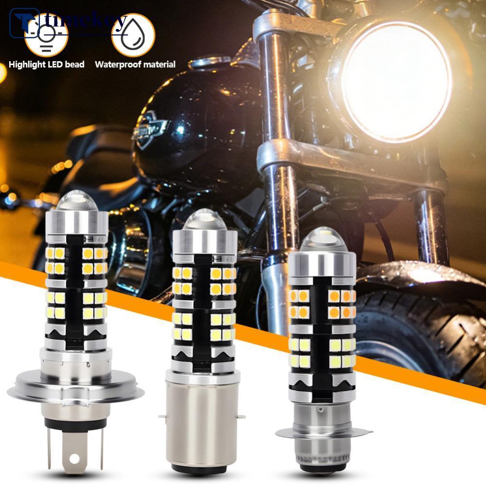 TIMEKEY H4 BA20D P15D ไฟหน้ารถจักรยานยนต์ LED Spot Light ไฟหน้าโปรเจคเตอร์เลนส์หลอดไฟมอเตอร์ไซด์ Dua