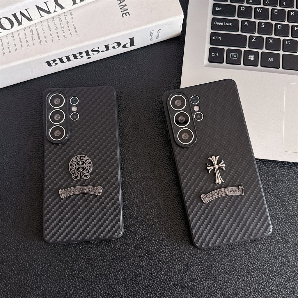 Chrome Cross เคส TPU คาร์บอนไฟเบอร์สําหรับ ONEPLUS 7 8 T PRO ฝาครอบป้องกัน
