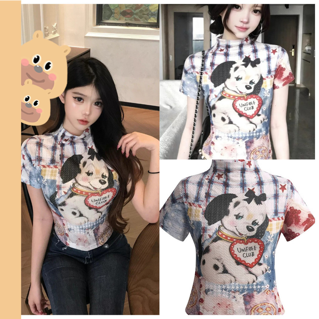 🎀bearbra🎀น่ารักและเซ็กซี่ เสื้อยืดแขนสั้น สำหรับผู้หญิง ใหม่ สลิมฟิต สลิม