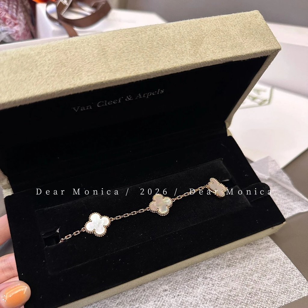 1: 1 มาตรฐานเดิม อ่า.+เป็นฤดูกาล | VCA Vank Four-leaf Clover Five-flower Natural White Fritillary Br
