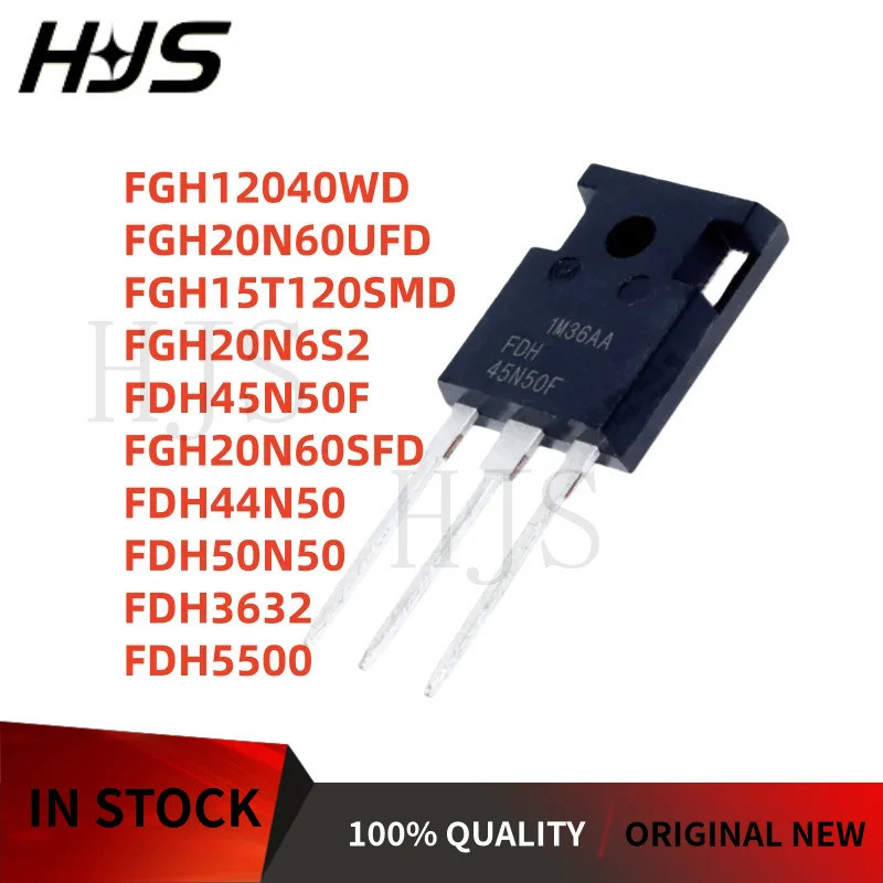 5 ชิ้น FGH12040WD FDH50N50 FGH20N60UFD FGH20N6S2 FDH45N50F FGH15T120SMD FGH20N60SFD FDH44N50 F32 ในส