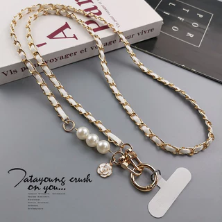เคสโทรศัพท์ เชือกเส้นเล็กสากลยาว ค โรสบอดี มุกรถกระบะโซ่โทรศัพท์มือถือเชือกเส้นเล็กผู้หญิงคอยาวและสายคล้องไหล่สมาร์ทโฟนมือถืออุปก