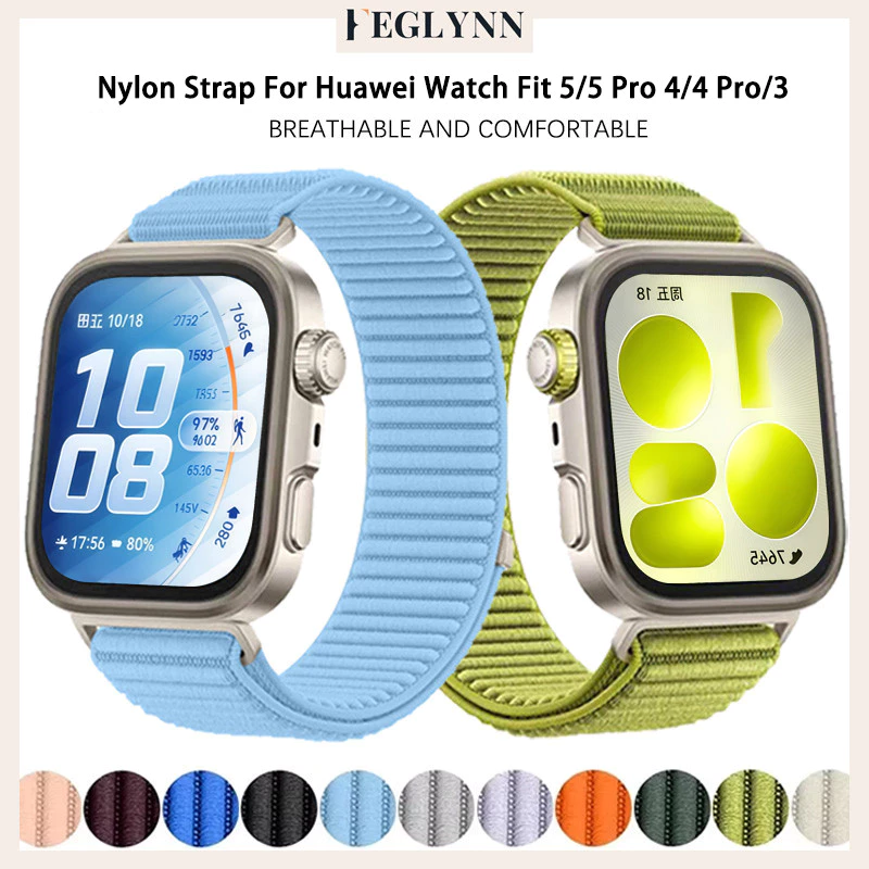 สายยางไนลอน for Huawei Watch Fit 5 4 3 / 5 Pro / 4 Pro อุปกรณ์เสริมสำหรับสายรัดข้อมือกีฬา for Huawei Watch Fit 3
