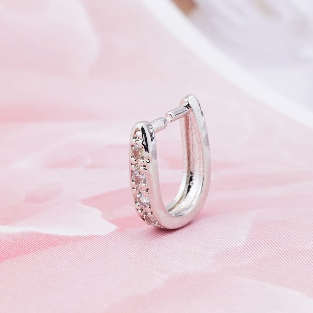 14K Gold-filled Micro-ฝังU-Straw melon Seed 14K Gold Micro-Inlaid U-รูปเมล็ดทานตะวันหัวเข็มขัดคริสตั