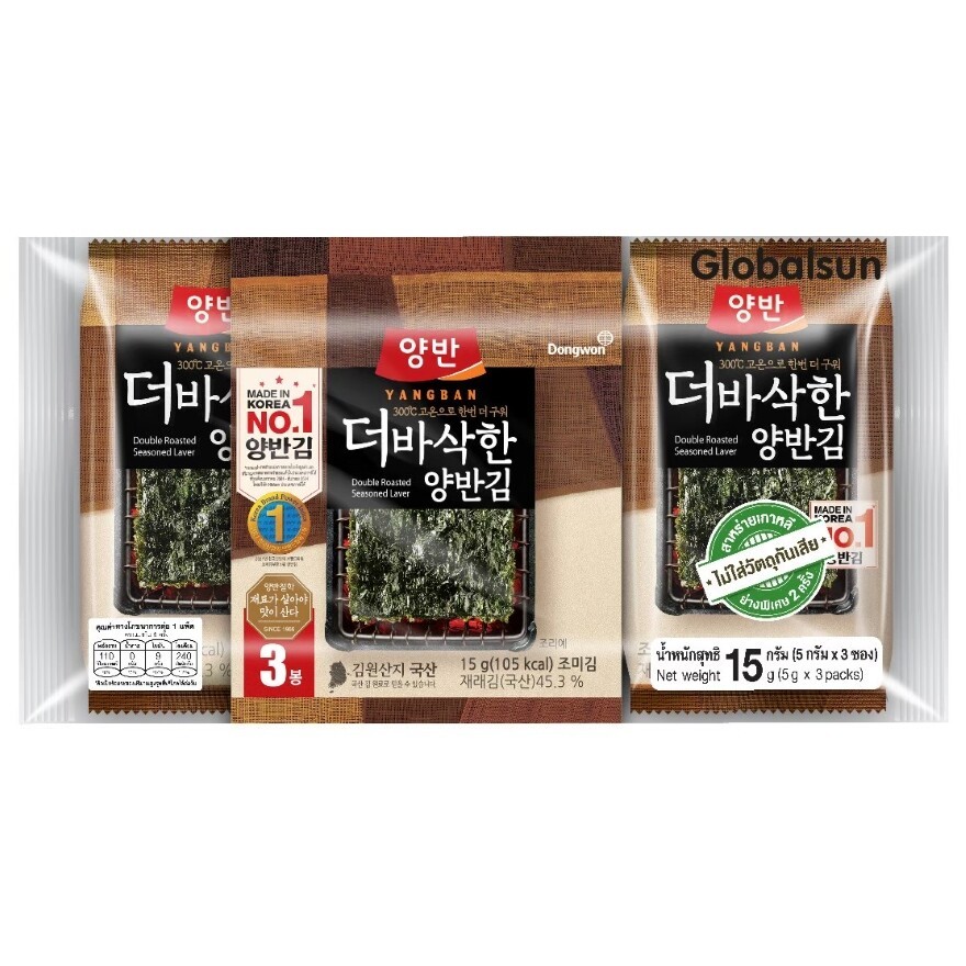 ยังบัน สาหร่ายย่าง (Yangban Double Roasted Seasoned Laver 15g.)