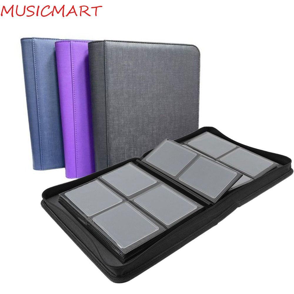 MUSICMART Toploader Binder, 112 Toploader PU Toploader อัลบั้ม, ปฏิบัติ 4 กระเป๋ากันน้ําสองด้านกระเป