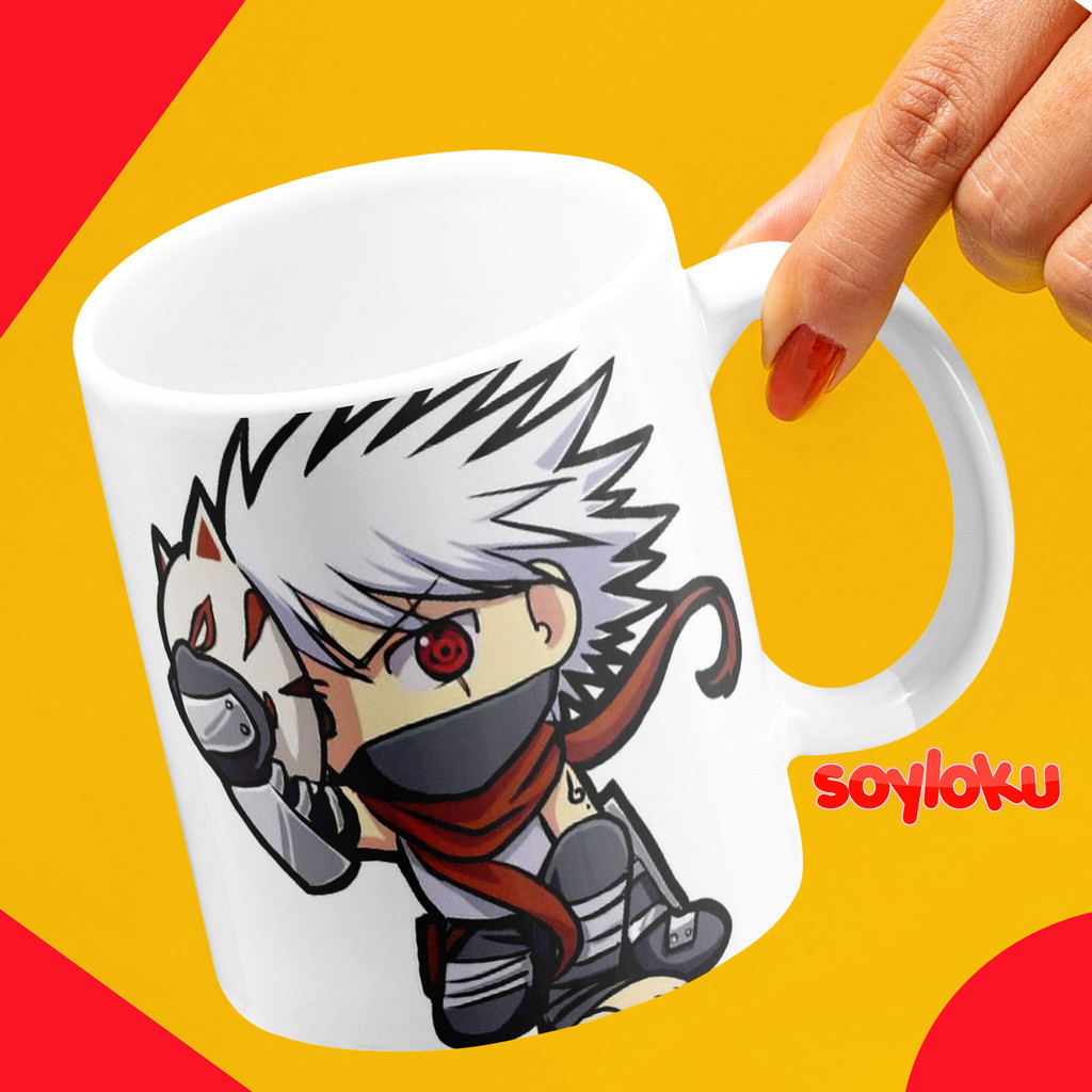 Naruto Kakashi Chibi Motif Mug Naruto Ninja เซรามิคพิมพ์แก้วแก้วกาแฟของขวัญ Hampers คอลเลกชัน