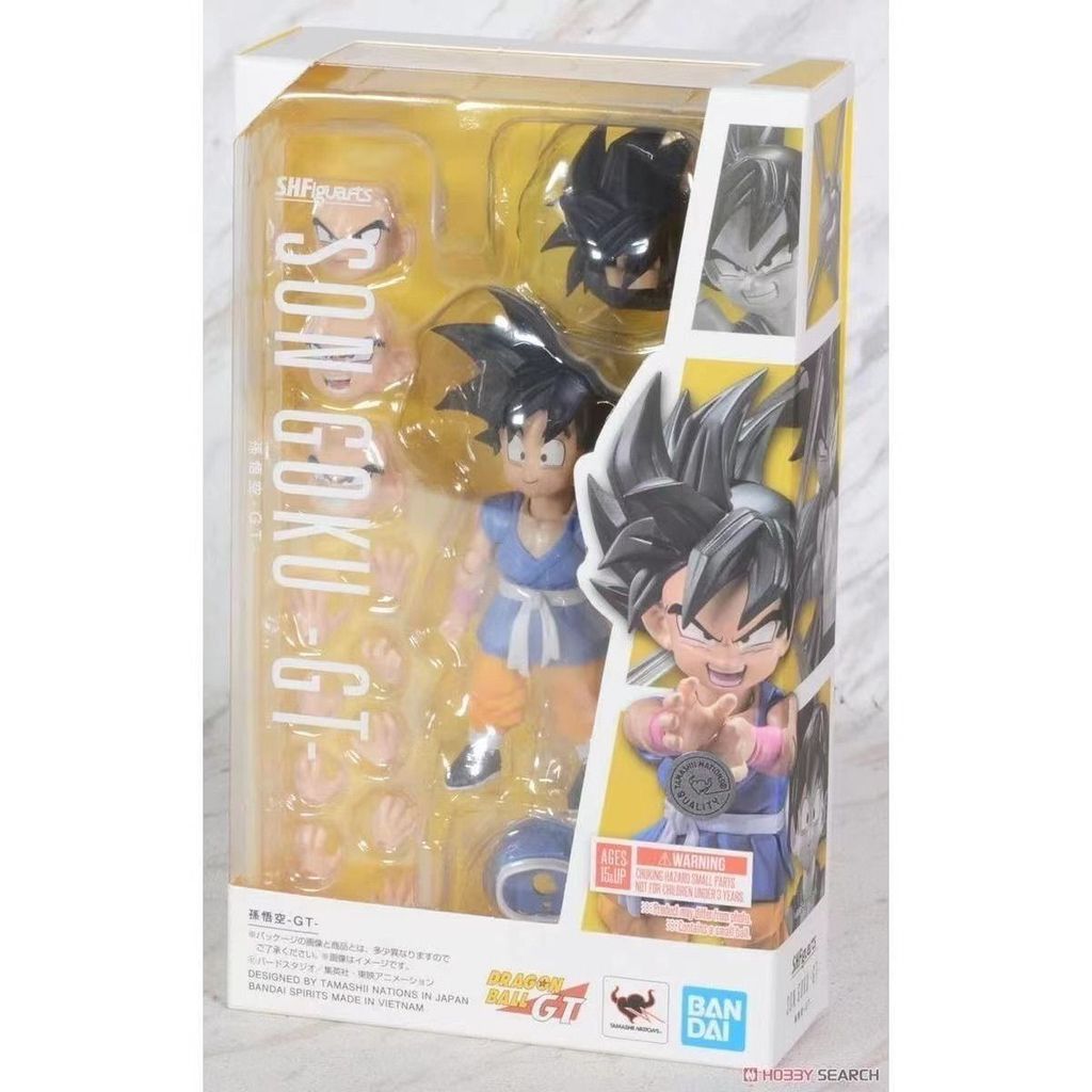 Bandai SHF Dragon Ball GT Goku Turtle School Qigong Little Goku ผมสีดําเคลื่อนย้ายได้รูปผลิตภัณฑ์สํา