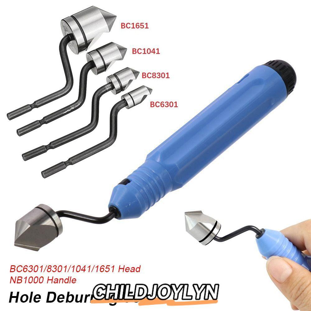 CHILDJOYLYN 1Set Hole Deburring Tool, Chamfering Head NB1000 Handle Countersink Tool Set, Durable Metal Repair Alloy Steel BC6301/8301/1041/1651 Burr Remover Hand Tool
