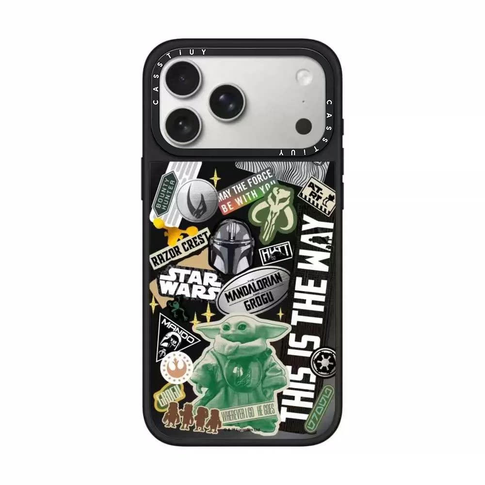 Joint STAR WARS Star Wars Mandalorian 17promax เหมาะสําหรับ Apple iphone15pro ฝาครอบป้องกัน 14 ป้องกันการล่มสลายดาว 16 ภาพยนตร์ฮีโร่เดียวกัน CASSTiUY เคสโทรศัพท์มือถือ