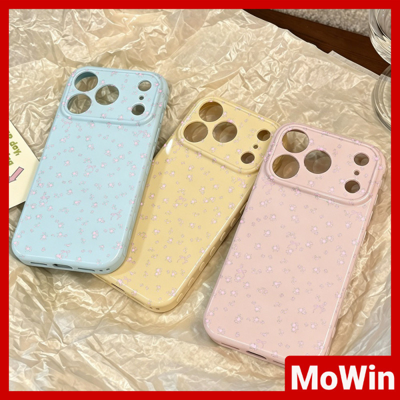 MoWin - เคสโทรศัพท์ รูปหัวใจ เนื้อนุ่มเงา ใช้ได้กับเคส iPhone 11 และ iPhone 17 Pro Max ลายดอกไม้สีชม