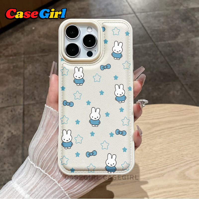 สำหรับ iPhone 13 15 17 11 16 14 12 Pro Max X XSMax 14 15 Plus เคสกันตก Miffy พิมพ์เต็มลายมิฟฟี่ดาว สไตล์การ์ตูนน่ารัก