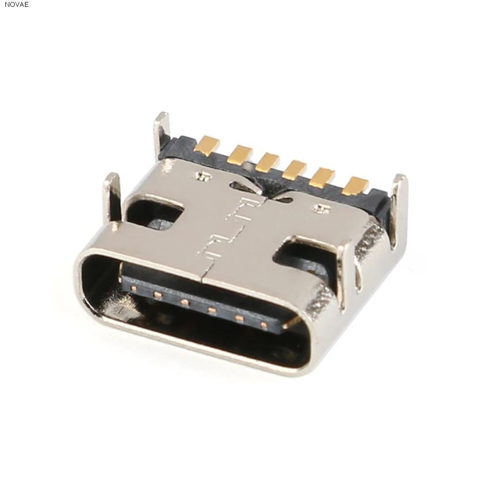 NOVAE Type-C หญิง DIY สําหรับ PCB Design Socket Connector 6 Pin SMD DIP โทรศัพท์มือถือตัวเชื่อมต่อหญ
