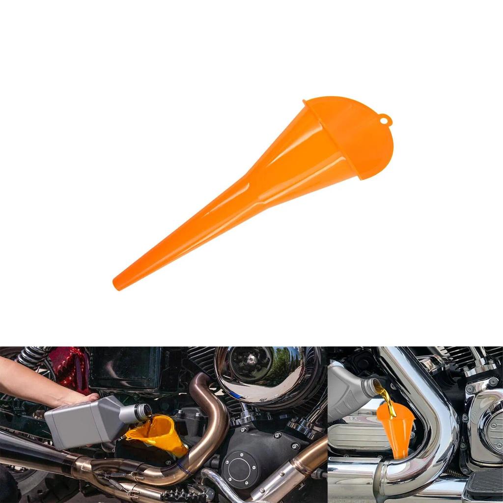 RE Motorcycle 9" Neck Car Plastic Transmission Crankcase Fill Funnel For Harley Touring Softail Dyna