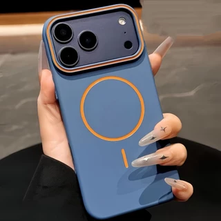 หรูหรา Matte Soft Magnetic เคสโทรศัพท์สําหรับ iPhone 17 Pro Max 16 15 14 13 Pro Max Dual สีซิลิโคนพรีเมี่ยมปลอกนุ่มกันกระแทก