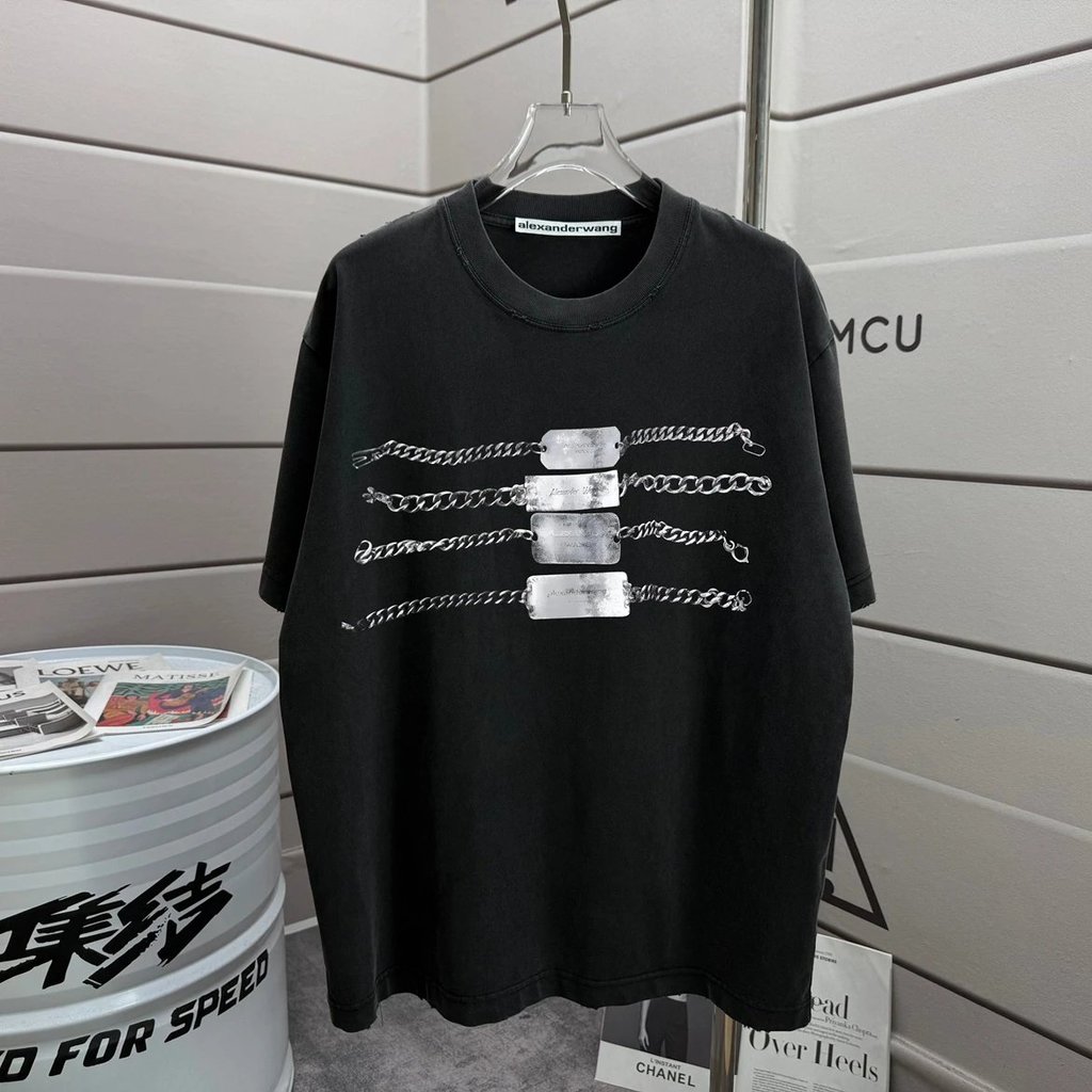 เสื้อยืดคอกลมพิมพ์ลายโซ่ Alexander Wang