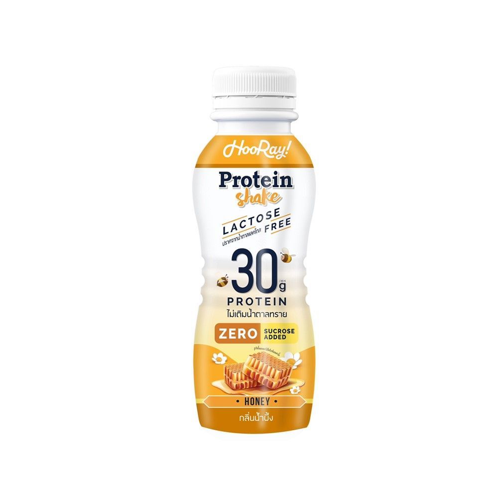 [สินค้าส่งด่วน] ฮูเร่ นมโปรตีนเชค แลคโตสฟรี กลิ่นน้ำผึ้ง 340 มล. HOORAY PROTEIN SHAKE HONEY 340 ML