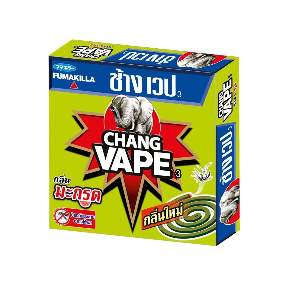 ช้างเวปยากันยุงกลิ่นมะกรูด 12 ขด 144 ก. CHANG VAPE COIL KAFFIR 12 PCS. 144 G.