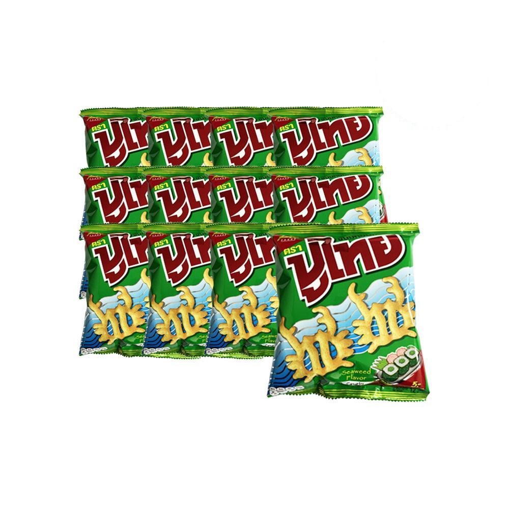 [สินค้าส่งด่วน] ปูไทยขนมทอดกรอบ โนริสาหร่าย 12ก แพ็ค12 POOTHAI SNACK NORI SEAWEED FOOD 12 G. PACK12
