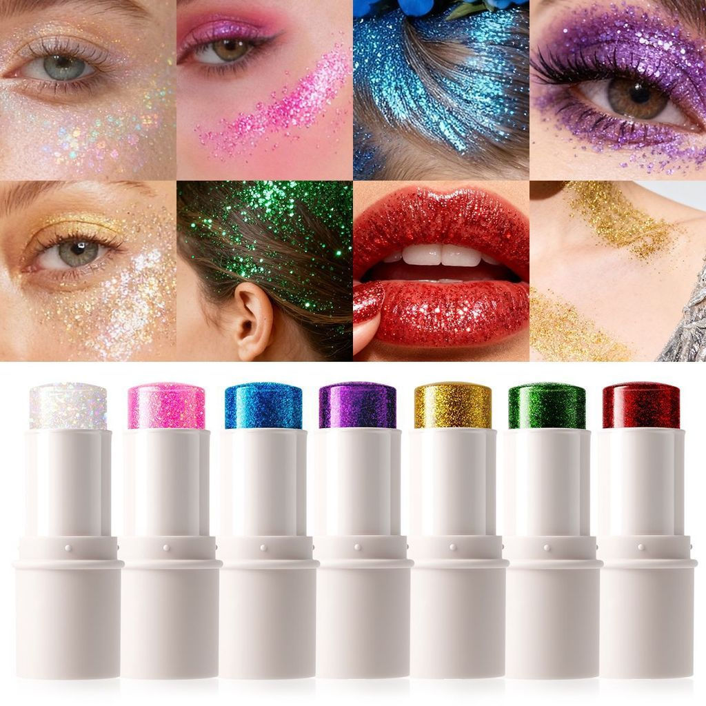 TQ~Stage makeup glitter stick, glitter powder, Christmas face glitter, dazzling body glitter, contou