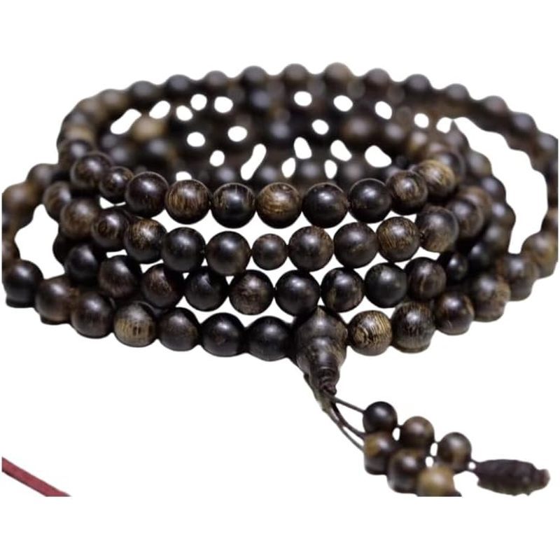 Wooden Prayer Beads, Handmade Sandalwood Mala Necklace, 6mm Beads Set of 2 越南沉香木手串手链檀木血檀紫檀黄花梨项链手镯