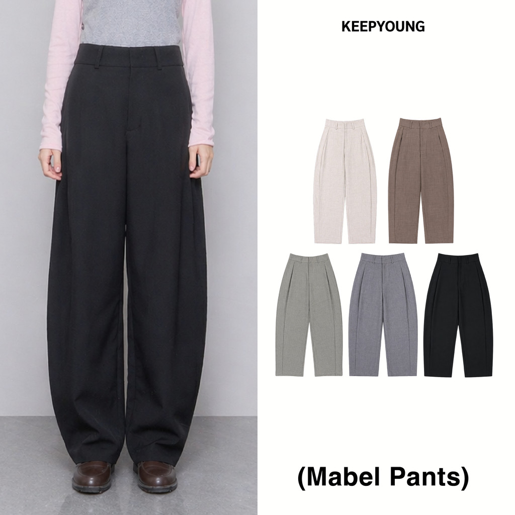 ใหม่ KEEPYOUNG [S-3XL] กางเกง BARREL ทรงโค้งบาร์เรล รุ่น MABEL